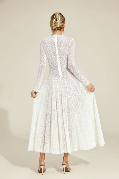 Armstrong White Lace Long Sleeve Dress