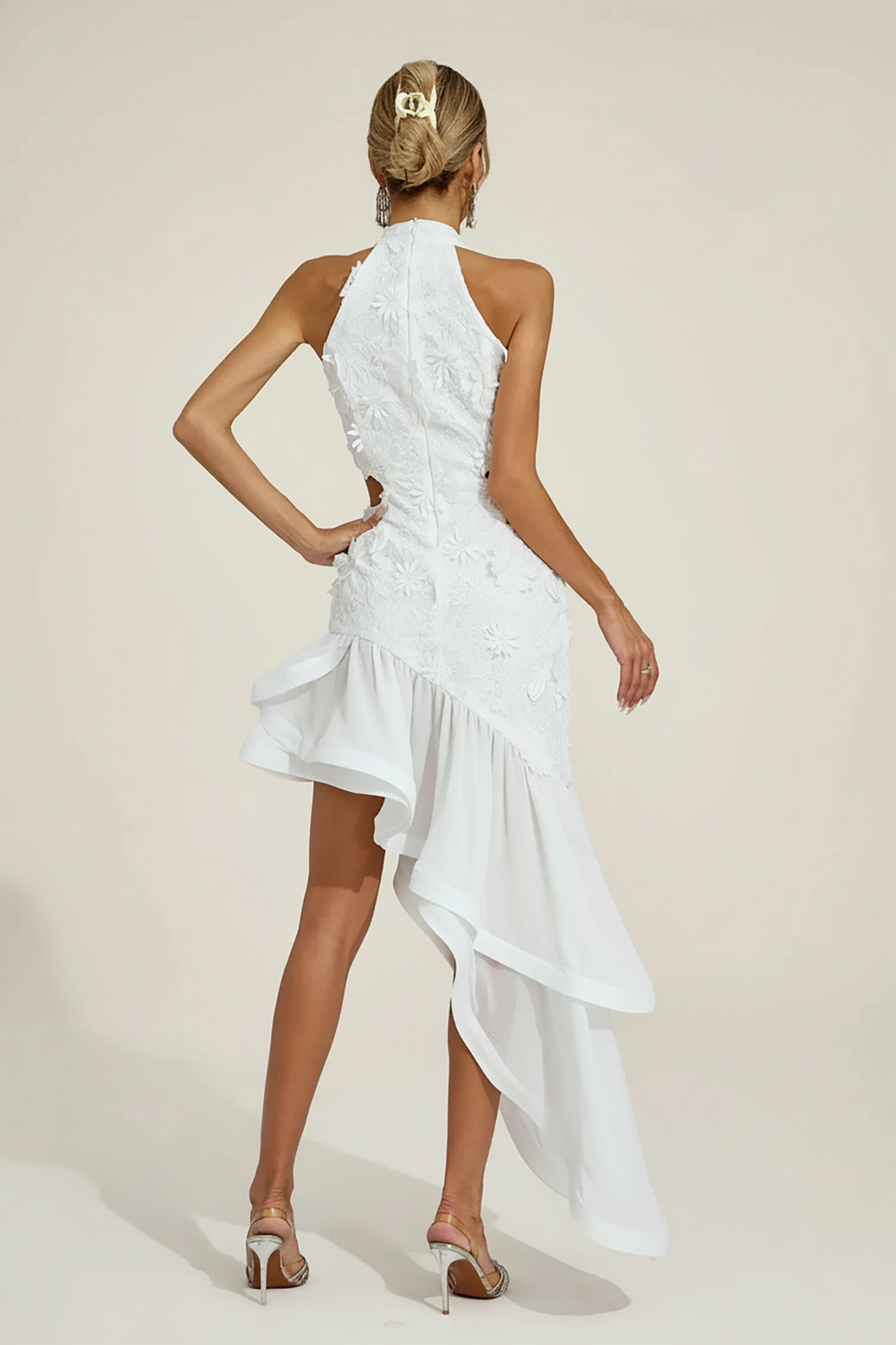 Ferdinand White Lace Cut Out Dress