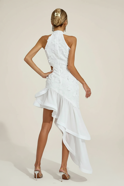 Ferdinand White Lace Cut Out Dress