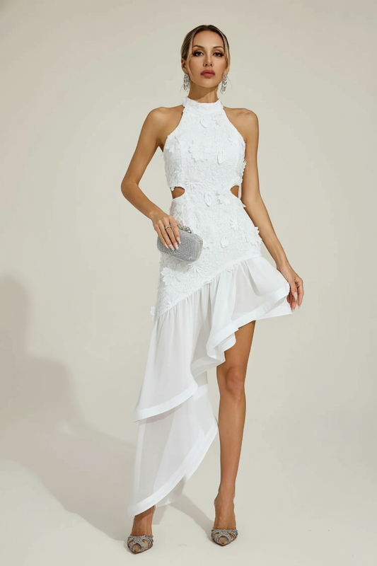 Ferdinand White Lace Cut Out Dress